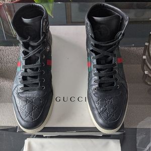Gucci Leather GG Supreme high top sneaker